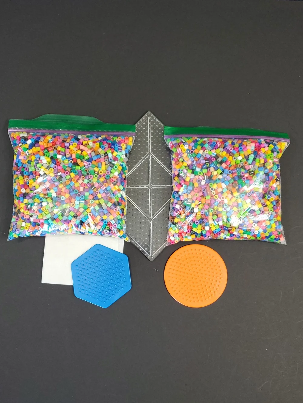 Multi-Colored Perler Beads with 3 Pegboards Set